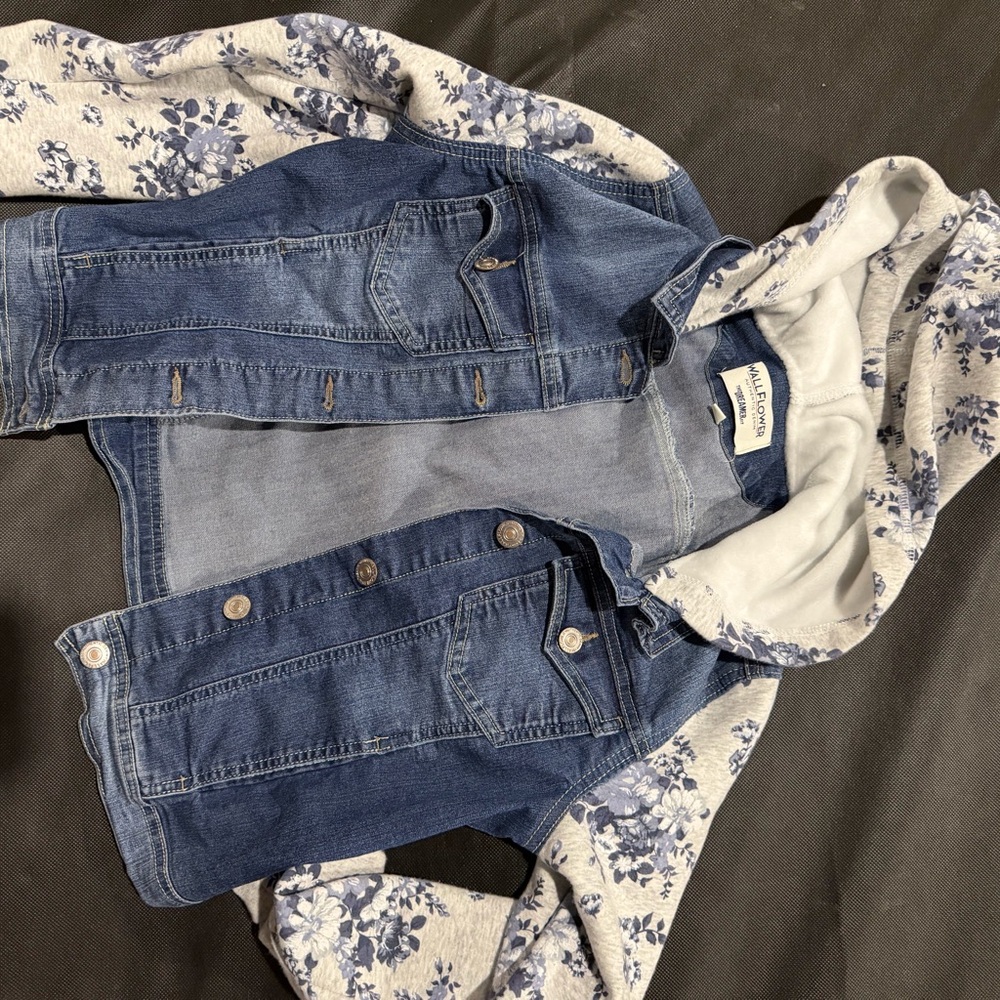 Wallflower Blue Denim Jacket with Floral Accents